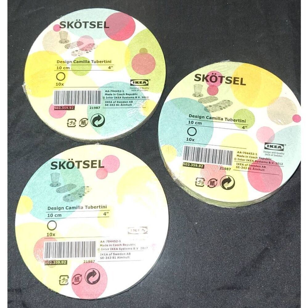 IKEA IKEA Paper coasters 4" Design Camilla Tubertini 3 pack of 10 Spring Easter